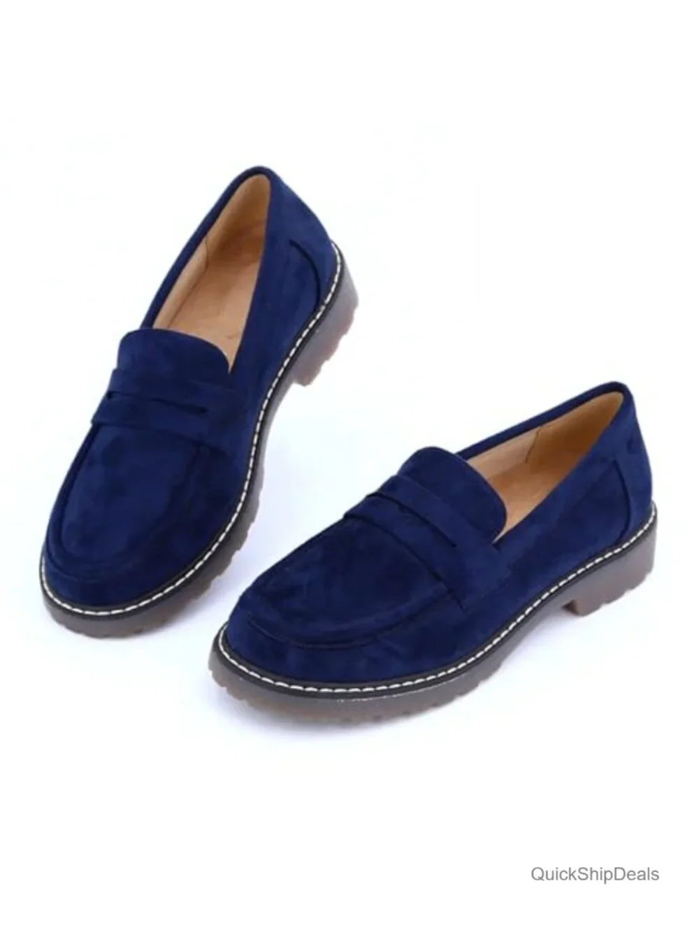 Women's Chunky Platform Loafers Slip-On Memory Foam Comfortable Fashion Mocc